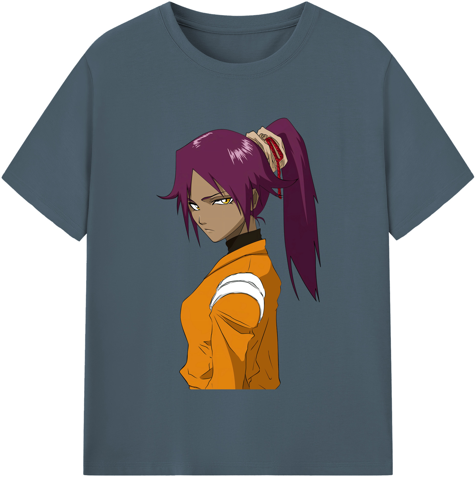 （画像用） ブリーチ 四楓院 夜一（しほういん よるいち） BLEACH Shihouin Yoruichi 綿100％半袖Tシャツ（フロントプリント）